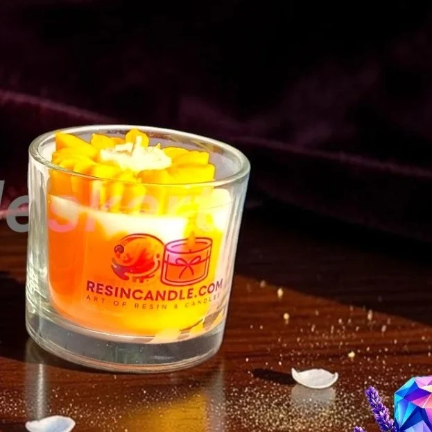 Flower Glass Jar Scented Candle - Velvet Rose
