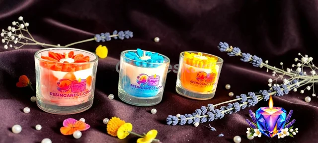 Flower Glass Jar Scented Candle (3 Pcs) - Lavender Fields