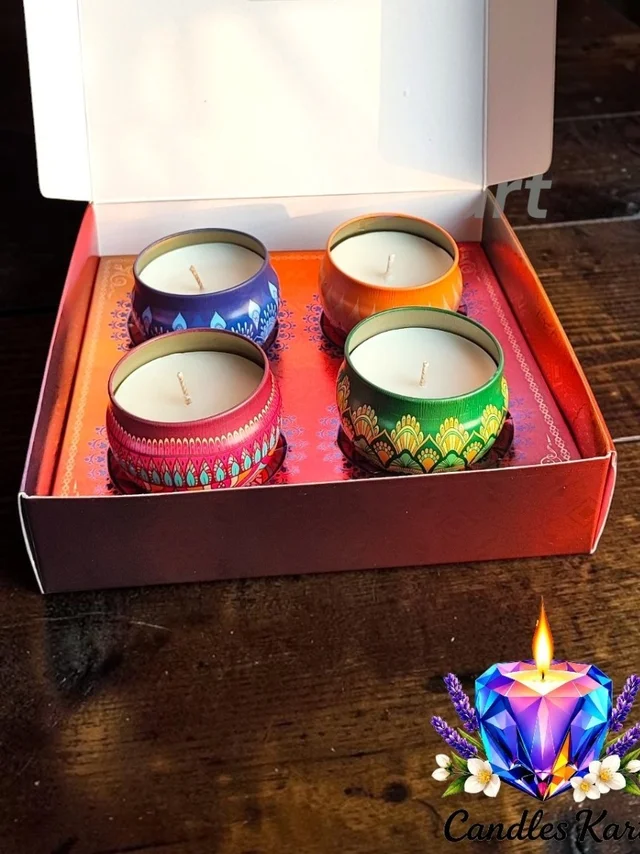 Tin Scented Candle (4 Pcs) - Lavender Fields