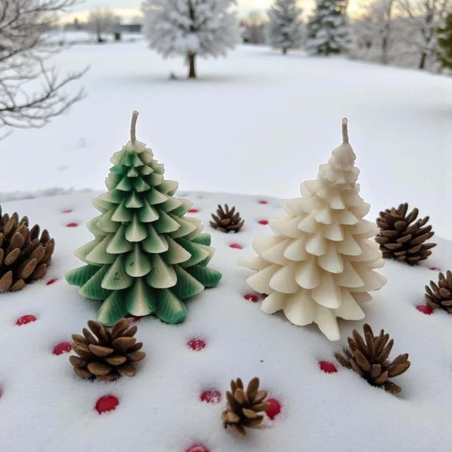 Christmas Tree Scented Candle (2 Pcs) - Midnight Jasmine