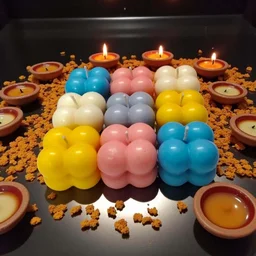 Bubble Scented Candle (5 Pcs) - Lavender Fields