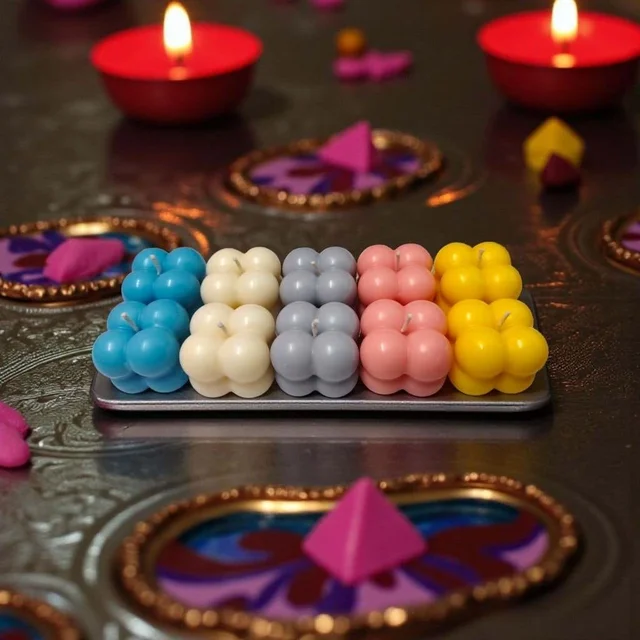 Bubble Scented Candle (5 Pcs) - Lavender Fields