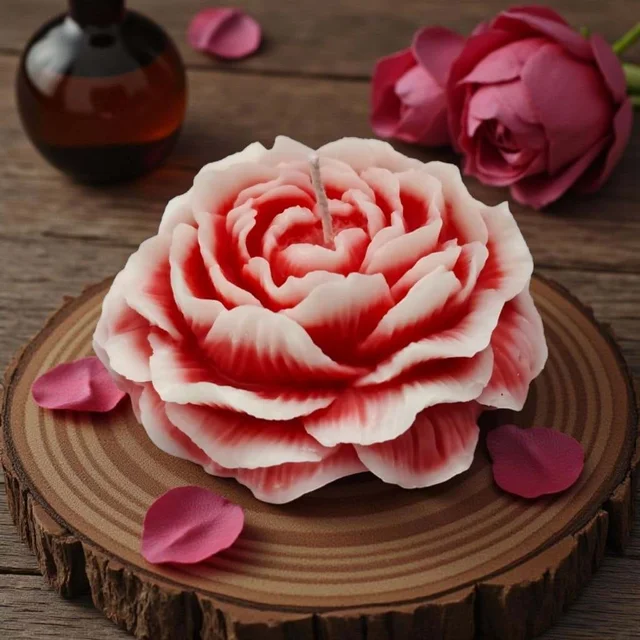 Rose Flower Scented Candle - Lavender Fields