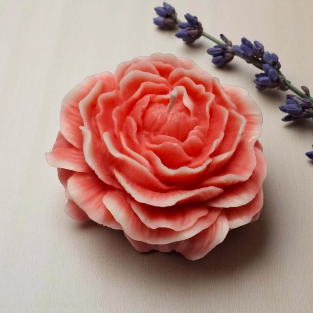 Rose Flower Scented Candle - Lavender Fields
