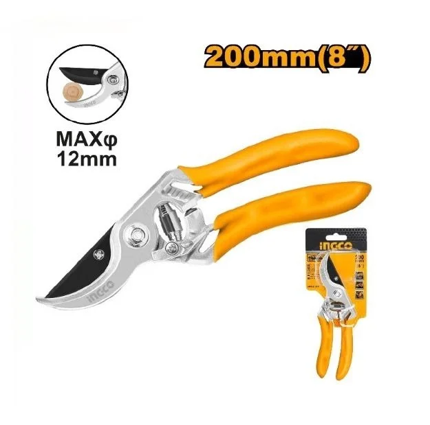 INGCO INGCO HPS0109 8 Inch Pruning Shears | 200mm | 12mm Cutting Capacity | Aluminum Body | Non-Slip Handle