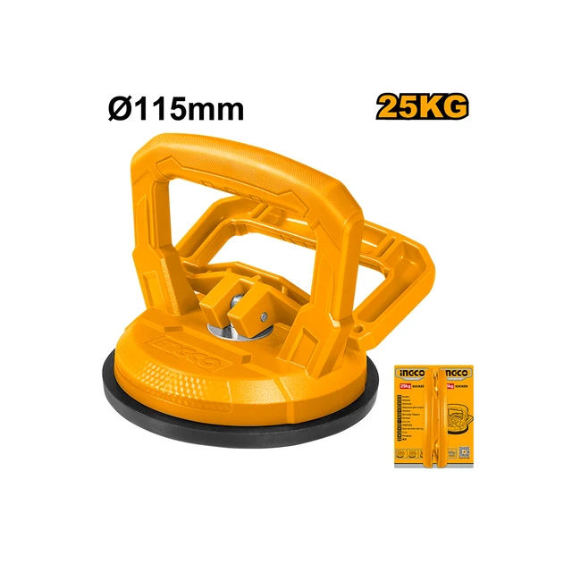 INGCO HSU012501 Suction Cup Sucker | 115mm Cup | 25kg Max Pull | ABS Handle