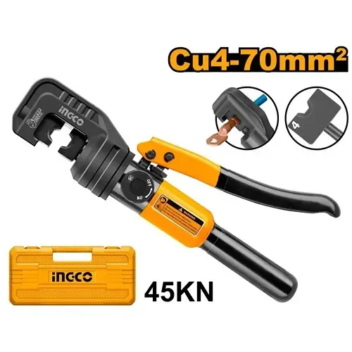 INGCO HHCT0170 Hydraulic Crimping Tool | 45KN Crimping Force | 4-70mm� Copper Cable | Hexagon Crimper