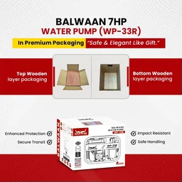 Balwaan Krishi Balwaan WP-33R Premium Water Pump 3x3 Inch 4 Stroke Petrol Engine with Oil Alert, Square Frame, Tool Kit & User Manual - MTAK-EN-WA-4973