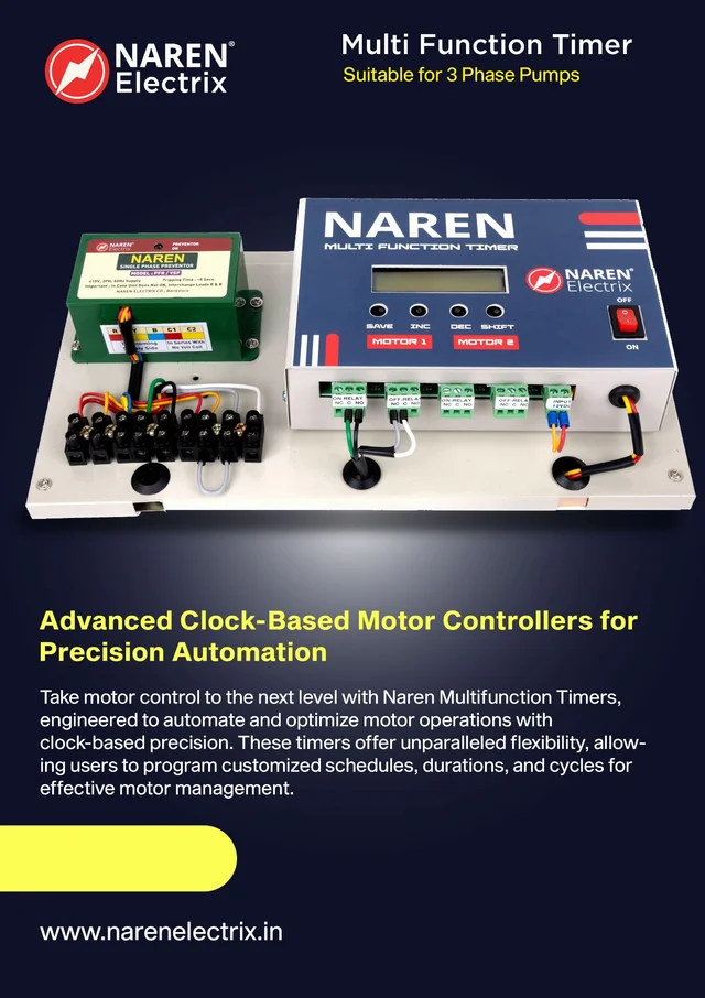 NAREN Electrix l Timers l Multifunction Timer l Multifunction Timer (2 Motors) - SKU - 47633305