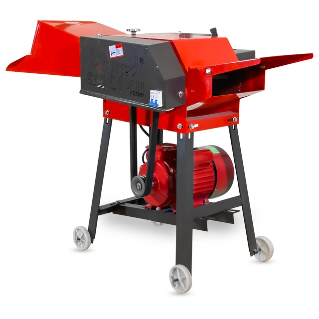 Balwaan Krishi Balwaan Chaff Cutter CH-300 With 3 HP Motor & Gear | Motor Operated Fodder Cutting Machine With 4 Slide Blades & 2-Size Chaff Gears | 2800 Rpm Wet & Dry Fodder Cutter With Forward & Reverse Switch | Dairy & Agriculture Fodder Chopping Machine | Mtak-El-Po-6063/7072