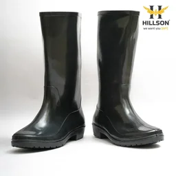 Hillson Shoes Hillson 101 Black Gumboot | 13 Inch PVC Safety Gumboots | Flexible & Durable | Industrial & Outdoor Use