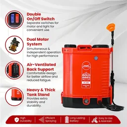 Balwaan Krishi Balwaan BS-30G Gold Series Battery Sprayer with 12x12 Heavy Battery, 4 Nozzles, Extendable Lance, Gun, 3-Way Lance, LED Bulb, Digital Voltmeter & User Manual - MTAK-BA-SP-5488