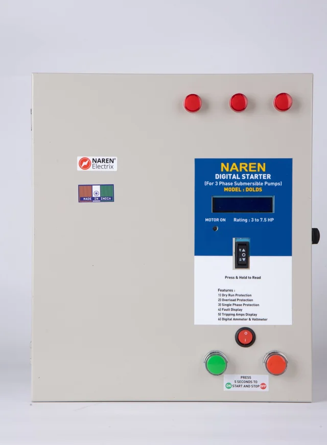 NAREN Electrix l Control Starters l 3 Phase l Digital l DOLDS with MCB - SKU - 47603974 - 1 to 5HP