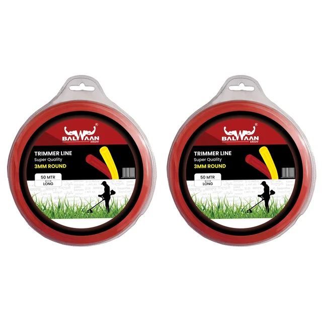 Balwaan Krishi Balwaan TLR -350 Red Brush Cutter Trimmer Line | Round Nylon Trimmer Line Spool For Agricultural & Gardening Brush Cutters | Grass Cutting & Weed Clearing Accessory | MTAK-AC-BR-6054