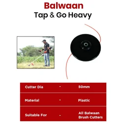 Balwaan Krishi Balwaan 28-2 Brush Cutter Trimmer Head | Nylon Line Trimmer Head Attachment For Agricultural & Gardening Brush Cutters | Grass Trimming & Weed Removal Accessory | MTAK-AC-BR-907