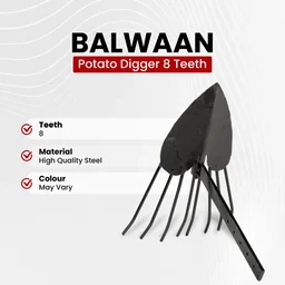Balwaan Krishi Balwaan PD-80 Potato Digger With 8 Teeth For Power Weeder | Heavy-Duty Potato Harvesting Attachment For Bp-700, Bp-650, Bp-450, Bp-750E, Bp-850 & Bp-850E | Agricultural Root Crop Digger For Potato Harvesting & Soil Separation | Mtak-Ac-Po-2258