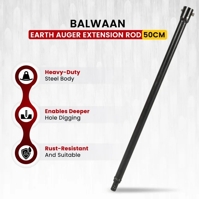 Balwaan Krishi Balwaan ET-50 50Cm Extension Rod For Earth Auger | Heavy-Duty Auger Extension Shaft For Increased Drilling Depth | Earth Auger Accessory For Soil Digging, Tree Planting, Sapling & Post Hole Preparation | MTAK-AC-EA-6268
