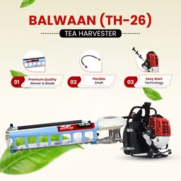 Balwaan Krishi Balwaan TH-26 Tea Harvester With 26Cc 2-Stroke Petrol Engine | Single-Man Operated Tea Leaf Harvesting Machine With Blower | Petrol-Powered Tea Plucking & Collection Machine With Collector Bag & User Manual | Mtak-En-Te-6028
