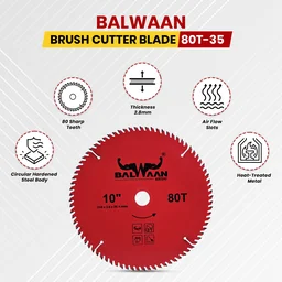Balwaan Krishi Balwaan 80T-35 Brush Cutter Blade | 80-Tooth Professional-Grade Steel Cutting Blade Attachment For Agricultural & Gardening Brush Cutters | Heavy-Duty Crop, Dense Weed & Brush Harvesting Accessory | MTAK-AC-BR-7037