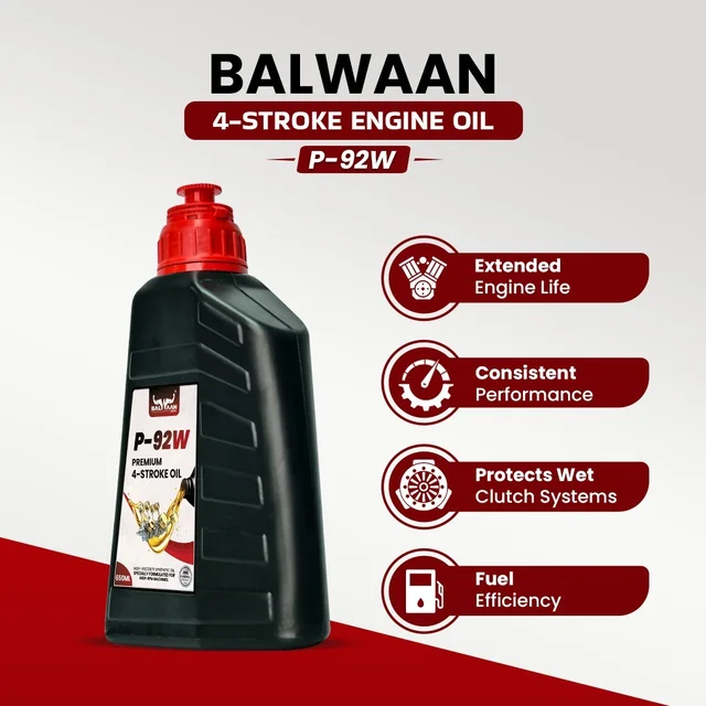 Balwaan Krishi Balwaan P-92W 4 Stroke Engine Oil 650Ml | High Viscosity Synthetic Lubricant Oil For 4-Stroke Garden & Agricultural Machines | MTAK-AC-LU-7354