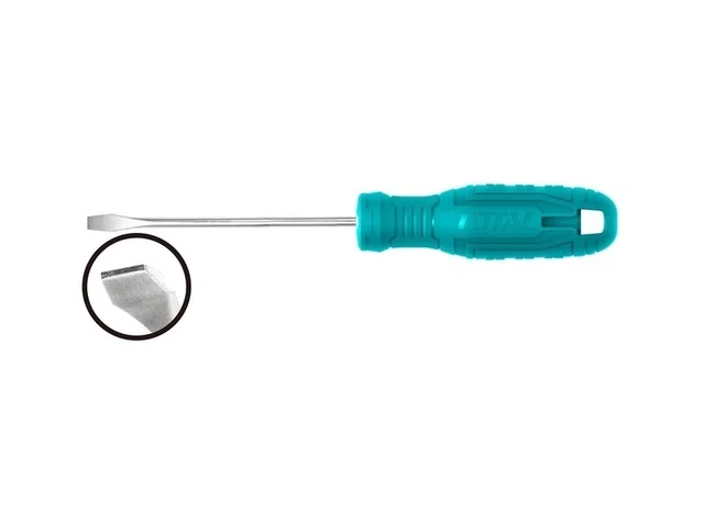 Total Tools TOTAL TOOLS Slotted Screwdriver 6.0mm x 125mm, 40Cr Round Shank, 6mm Diameter, Flat Head Screwdriver - THTDC2156