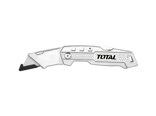 Total Tools TOTAL TOOLS Folding Utility Knife, Aluminum Alloy Handle with 5Pcs SK5 Steel Blades (61x19mm) - THT513613