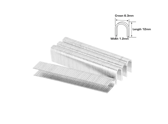 Total Tools TOTAL TOOLS Staples 12mm Length, 6.3mm Crown, 1.2mm Width, 1000 Pcs Pack, Compatible with THT31143, Color Box - THT39124