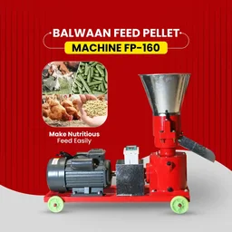 Balwaan Krishi Balwaan FP-160 Feed Pellet Machine With 5 HP Motor | 2800 Rpm Motor Operated Animal Feed Pellet Making Machine | Copper Winding Motor For Efficient Cattle, Poultry & Livestock Feed Pellet Production | Dairy & Agricultural Feed Pelletizer | Mtak-El-Po-6943