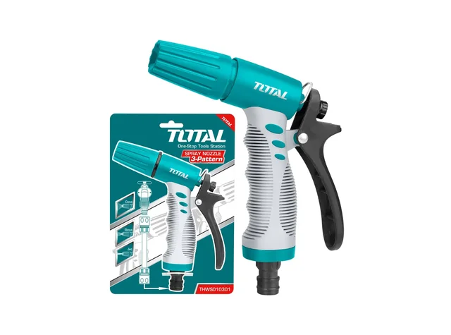 Total Tools TOTAL TOOLS Adjustable 3-Way Plastic Trigger Nozzle with 3/4-Inch Adaptor THWS010301