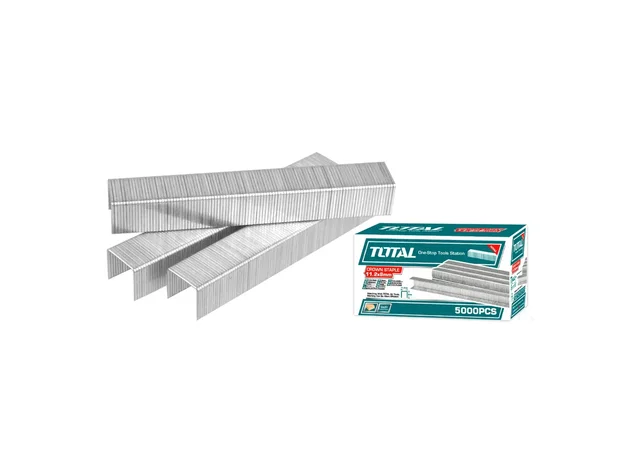Total Tools TOTAL TOOLS TAC920102 Crown Staples 10mm, 20 Gauge (GA20), 1.2 � 0.6mm, 11.2mm Crown Width, 5000 Pieces per Box, Compatible with TAT8131-3 Staple Gun