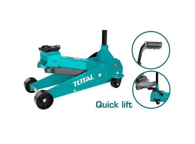 Total Tools TOTAL TOOLS THT10833 Hydraulic Garage Jack 3 Ton Capacity, Heavy-Duty Hydraulic Floor Jack for Automotive Lifting, 145mm Minimum Height, 500mm Maximum Height, 355mm Lifting Travel, 37kg Net Weight, Professional Garage and Workshop Equipment