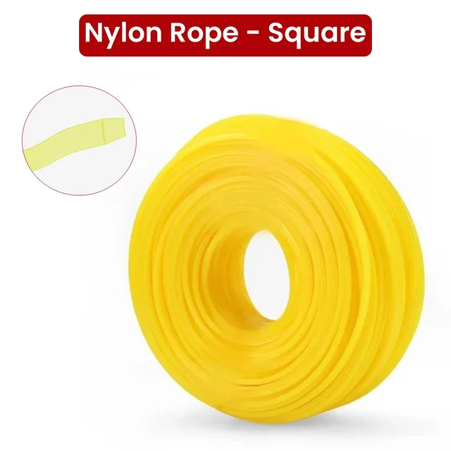 Balwaan Krishi Balwaan NRS-350 Yellow Brush Cutter Nylon Rope | Square Nylon Trimmer Line For Agricultural & Gardening Brush Cutters | Grass Cutting & Weed Clearing Accessory | MTAK-SP-BR-906