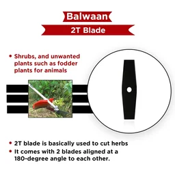 Balwaan Krishi Balwaan HCS -2 Brush Cutter Blade | 2-Tooth Steel Cutting Blade Attachment For Agricultural & Gardening Brush Cutters | Heavy-Duty Weed, Grass & Crop Harvesting Accessory | MTAK-AC-BR-931