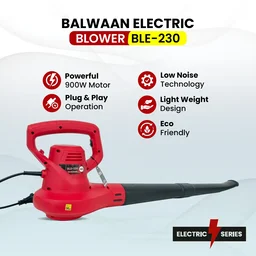 Balwaan Krishi Balwaan BLE-230 Electric Blower 900W Motor, Handheld Leaf Blower with 300 km/h Air Speed, 2 Blow Pipes & User Manual - MTAK-EL-BL-7066