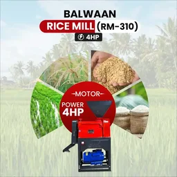 Balwaan Krishi Balwaan RM -310 Rice Mill Ci Model With 4 Hp Motor | 2800 Rpm Motor Operated Rice Huller & Paddy Milling Machine | Copper Winding Motor With Trip Switch For Efficient Rice Processing | Agricultural Rice Mill With User Manual | Mtak-El-Po-6192