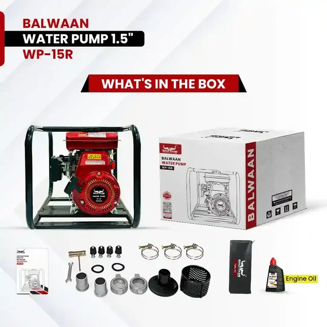 Balwaan Krishi Balwaan WP-15R Water Pump 1.5x1.5 Inch 4 Stroke Petrol Engine with Tool Kit & User Manual - MTAK-EN-WA-5678