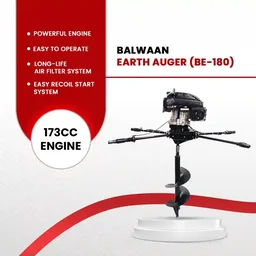 Balwaan Krishi Balwaan BE-180 2-Man Tree Planter 173cc 4 Stroke Petrol Engine with Professional Gearbox, Ultra Powerful Machine for Very Hard Soil & Tool Kit , Without Bit - MTAK-EN-EA-5569