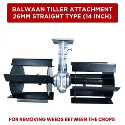 Balwaan Krishi Balwaan BTA-26 Straight Brush Cutter Tiller Attachment | 2 Blade Set & 1 Gear Head Cultivator Attachment For Agricultural & Gardening Brush Cutters | Soil Tilling & Weeding Accessory | MTAK-AC-BR-704
