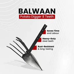 Balwaan Krishi Balwaan PD-80 Potato Digger With 8 Teeth For Power Weeder | Heavy-Duty Potato Harvesting Attachment For Bp-700, Bp-650, Bp-450, Bp-750E, Bp-850 & Bp-850E | Agricultural Root Crop Digger For Potato Harvesting & Soil Separation | Mtak-Ac-Po-2258