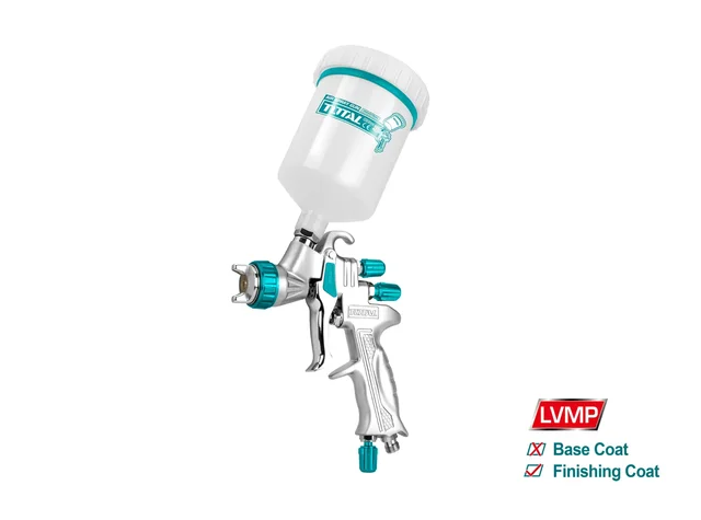 Total Tools TOTAL TOOLS TAT10605 Top Grade Spray Gun, 1.3mm Nozzle, 600cc Paint Capacity, 180�260mm Spray Pattern, 2.0 Bar Operating Pressure, Professional Automotive Finishing Paint Sprayer