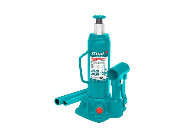 Total Tools TOTAL TOOLS THT109102 Hydraulic Bottle Jack 10 Ton Capacity, Heavy-Duty Hydraulic Lifting Jack with Safety Valve, 230mm Minimum Height, 460mm Maximum Height, 230mm Lifting Travel, 6.5kg Net Weight, Automotive Repair and Workshop Tool