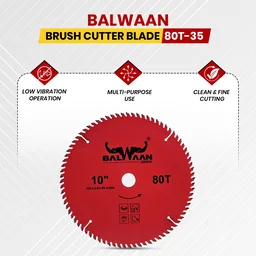 Balwaan Krishi Balwaan 80T-35 Brush Cutter Blade | 80-Tooth Professional-Grade Steel Cutting Blade Attachment For Agricultural & Gardening Brush Cutters | Heavy-Duty Crop, Dense Weed & Brush Harvesting Accessory | MTAK-AC-BR-7037