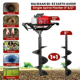Balwaan Krishi Balwaan BE-63 Tree Planter 63cc 2 Stroke Petrol Engine with Double Gearbox for Hard Soil, Tool Kit & User Manual , Without Bit - MTAK-EN-EA-710