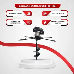 Balwaan Krishi Balwaan BE-180 2-Man Tree Planter 173cc 4 Stroke Petrol Engine with Professional Gearbox, Ultra Powerful Machine for Very Hard Soil & Tool Kit , Without Bit - MTAK-EN-EA-5569