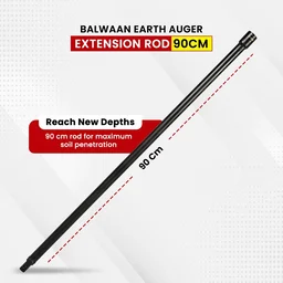 Balwaan Krishi Balwaan ET-90 90Cm Extension Rod For Earth Auger | Heavy-Duty Auger Extension Shaft For Increased Drilling Depth | Earth Auger Accessory For Soil Digging, Tree Planting, Sapling & Post Hole Preparation | MTAK-AC-EA-6270