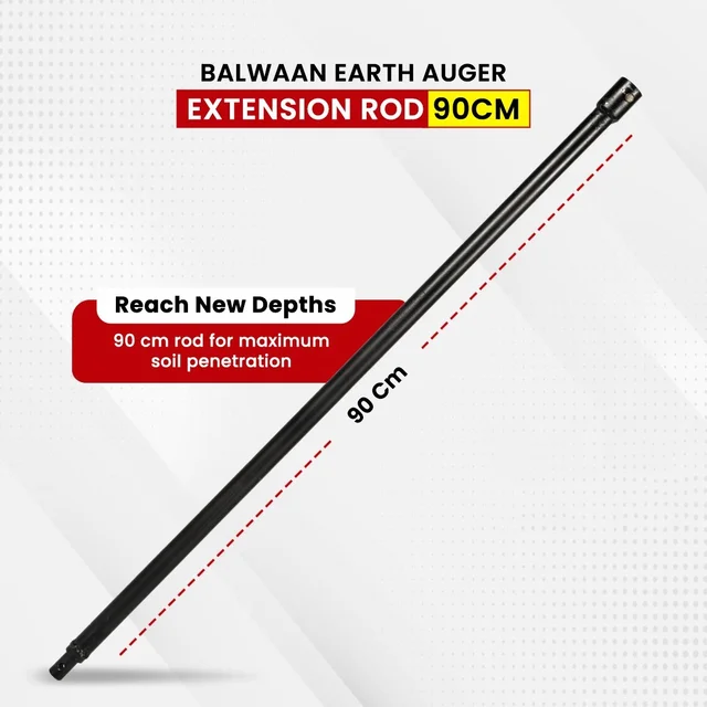 Balwaan Krishi Balwaan ET-90 90Cm Extension Rod For Earth Auger | Heavy-Duty Auger Extension Shaft For Increased Drilling Depth | Earth Auger Accessory For Soil Digging, Tree Planting, Sapling & Post Hole Preparation | MTAK-AC-EA-6270