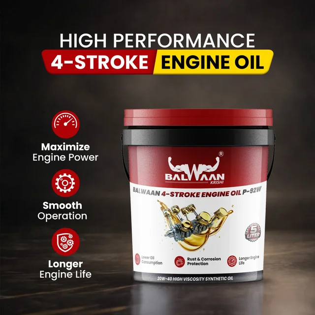 Balwaan Krishi Balwaan P-92W 4 Stroke Engine Oil 5L | High Viscosity Synthetic Lubricant Oil For 4-Stroke Garden & Agricultural Machines | MTAK-AC-LU-7357