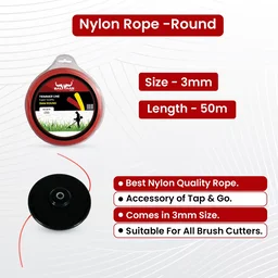 Balwaan Krishi Balwaan TLR -350 Red Brush Cutter Trimmer Line | Round Nylon Trimmer Line Spool For Agricultural & Gardening Brush Cutters | Grass Cutting & Weed Clearing Accessory | MTAK-AC-BR-6054