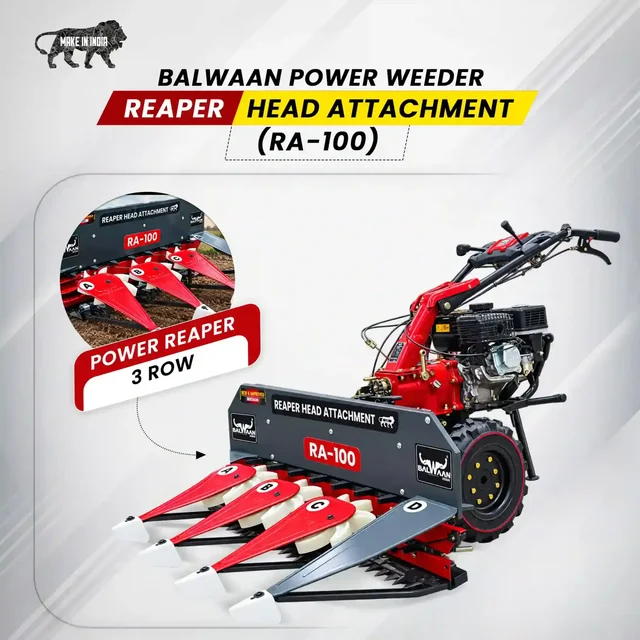 Balwaan Krishi Balwaan RA-100 3 Row Reaper Attachment with New Improved Design for Power Weeder, Compatible with BP-650, BP-700, BP-750E, BP-850 & BP-850E - MTAK-AC-PO-6999