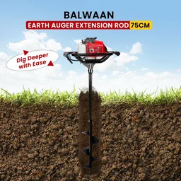 Balwaan Krishi Balwaan ET-75 75Cm (30-Inch) Extension Rod For Earth Auger | Heavy-Duty Auger Extension Shaft For Increased Drilling Depth | Earth Auger Accessory For Soil Digging, Tree Planting, Sapling & Post Hole Preparation | Mtak-Ac-Ea-5509